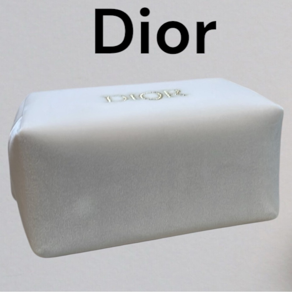 Dior White Gold LOGO Makeup Cosmetic 
Bag - Picture 4 of 8
